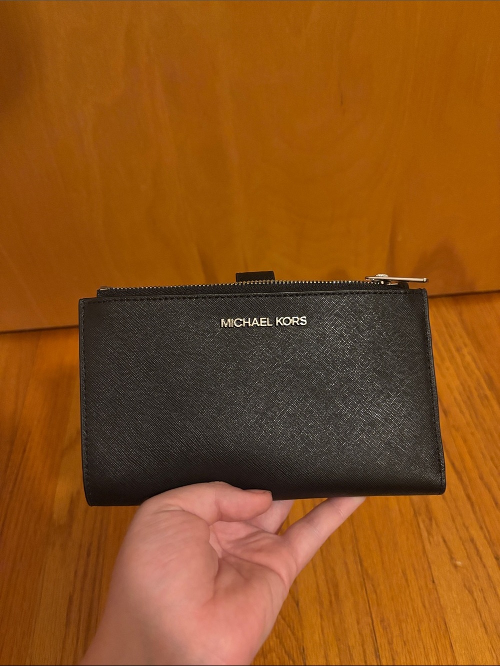 Michael Kors Black Saffiano Leather Wristlet